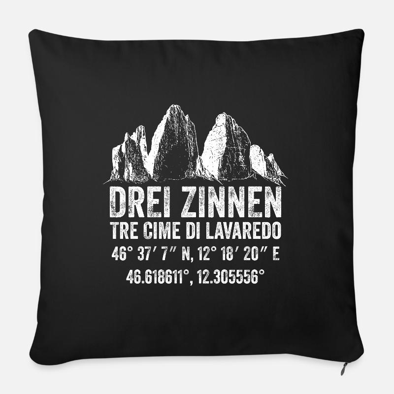 Berge gebirge Dolomiten drei zinnen geschenk - Sofakissenbezug 45 x 45 cm - Schwarz