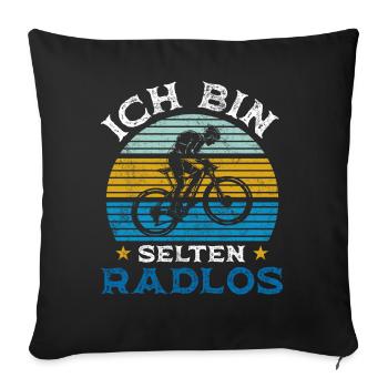 Ich bin selten radlos Retro Vintage - Sofakissenbezug 45 x 45 cm - Schwarz - Vorne
