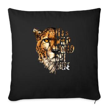 Gepard Wild World out there Wildlife Saving - Sofa pillowcase 17,3'' x 17,3'' (45 x 45 cm) - black - Front