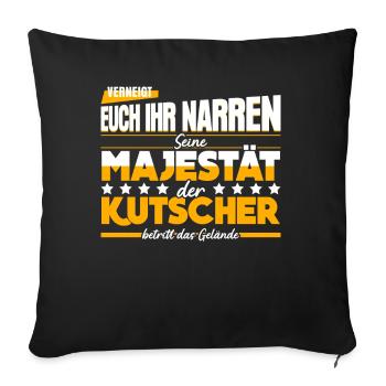 Kutsche Pferdekutsche Witz Kutscher - Sofakissenbezug 45 x 45 cm - Schwarz - Vorne