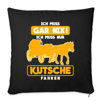 Kutsche Pferdekutsche Pferd Kutscher - Sofakissenbezug 45 x 45 cm - Schwarz - Vorne