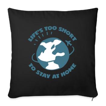 Voyage et vacances rengaine pour les touristes - Housse de coussin décorative 45 x 45 cm - noir - Devant