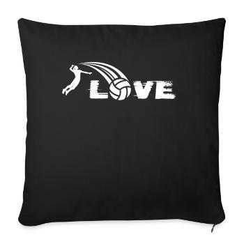 Love Volleyball Beach Volleyball Love Volleyball Player - Sofa pillowcase 17,3'' x 17,3'' (45 x 45 cm) - black - Front