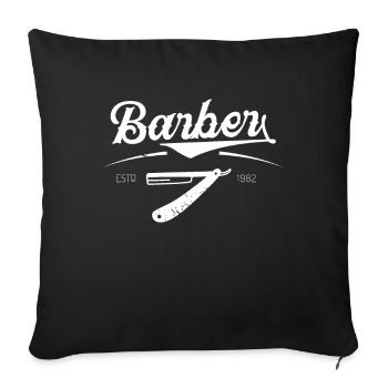 Barbier Herren Barber Herrenfrisör Barbershop - Housse de coussin décorative 45 x 45 cm - noir - Devant