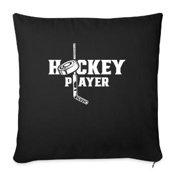 Hockeyeur Sport Équipe de hockey - Housse de coussin décorative 45 x 45 cm - noir - Devant