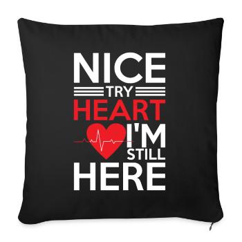 Open Heart Surgery Recovery Gifts & Apparal - Sofa pillowcase 17,3'' x 17,3'' (45 x 45 cm) - black - Front