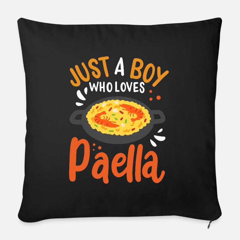 Paella Liebe Just A Boy Who Loves Paella Spanisch - Sofakissenbezug 45 x 45 cm - Schwarz