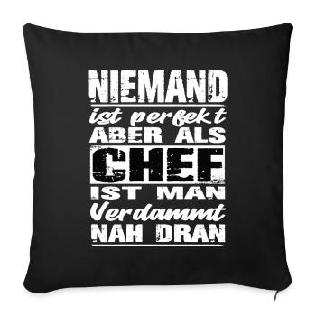 Chef Chef Sprüche Handwerk Baustelle - Sofakissenbezug 45 x 45 cm - Schwarz - Vorne