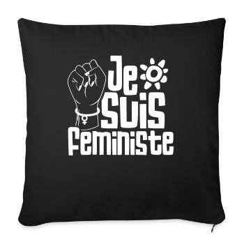 Je suis Feministe Feministin Feminist - Sofa pillowcase 17,3'' x 17,3'' (45 x 45 cm) - black - Front