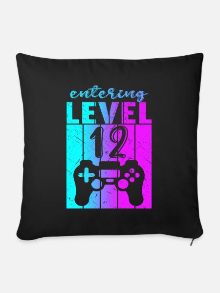 Level 12 Gaming Controller 12. Geburtstag - Sofakissenbezug 45 x 45 cm - Schwarz