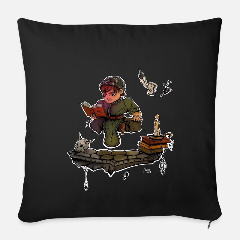 Magicien - Fantasy Magicien apprenti - Idée cadeau - Housse de coussin décorative 45 x 45 cm - noir