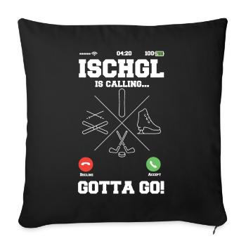 Ischgl calls ski snowboard skates - Sofa pillowcase 17,3'' x 17,3'' (45 x 45 cm) - black - Front