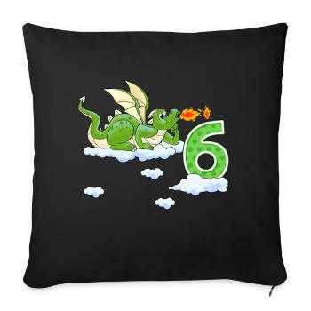 Dragons 6 ans garçons 6 ans - Housse de coussin décorative 45 x 45 cm - noir - Devant