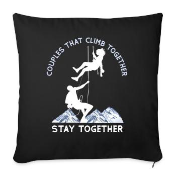 Rock Climbing Climber Girl Couples - Housse de coussin décorative 45 x 45 cm - noir - Devant