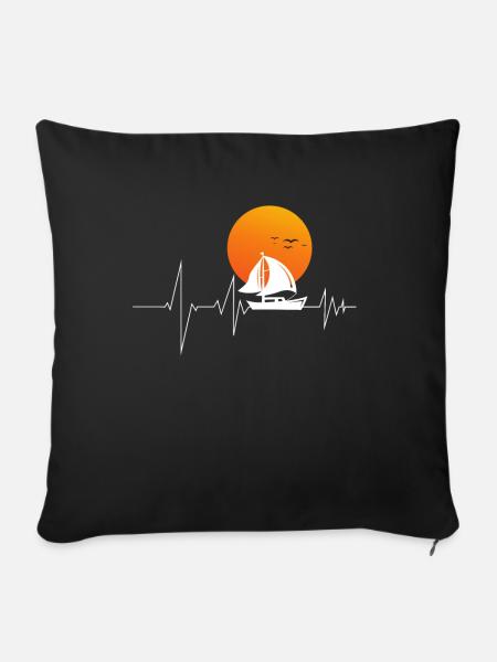 Segeln Herschlag Segelboot Segelschiff Segler - Sofakissenbezug 45 x 45 cm - Schwarz