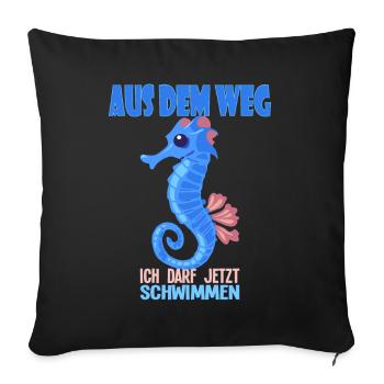 Seepferdchen bestanden Schwimmen Schwimmer - Sofakissenbezug 45 x 45 cm - Schwarz - Vorne