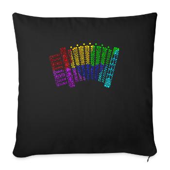 Rétro accordéon instrument de musique Zieharmonika - Housse de coussin décorative 45 x 45 cm - noir - Devant