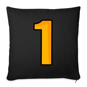 Nummer 1 - Sofakissenbezug 45 x 45 cm - Schwarz - Vorne