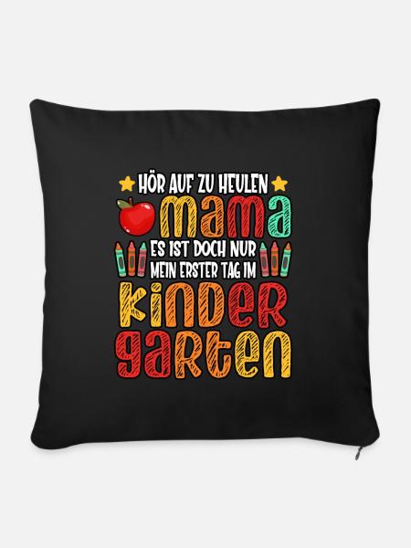 Kindergarten Kindergartenkind Kita Kind Lustig - Sofakissenbezug 45 x 45 cm - Schwarz