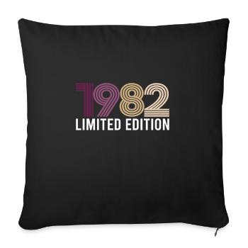 Vintage Limited Edition 1982 Birthday Birth Year - Sofa pillowcase 17,3'' x 17,3'' (45 x 45 cm) - black - Front