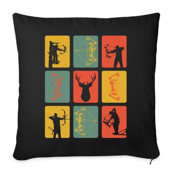 Bowhunter Vintage - Sofakissenbezug 45 x 45 cm - Schwarz - Vorne