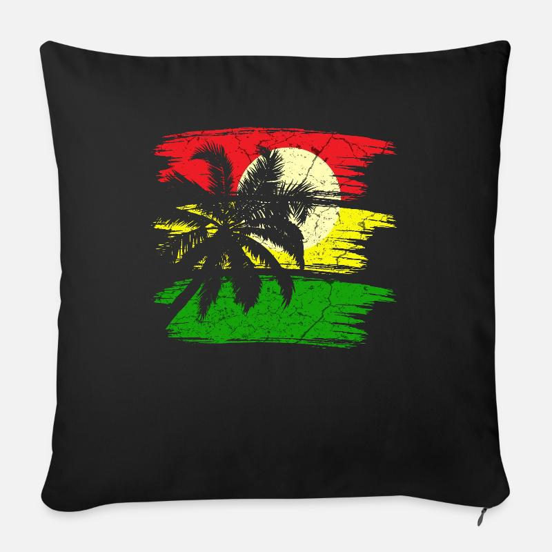 Jamaika Reggae Rastafari - Sofakissenbezug 45 x 45 cm - Schwarz