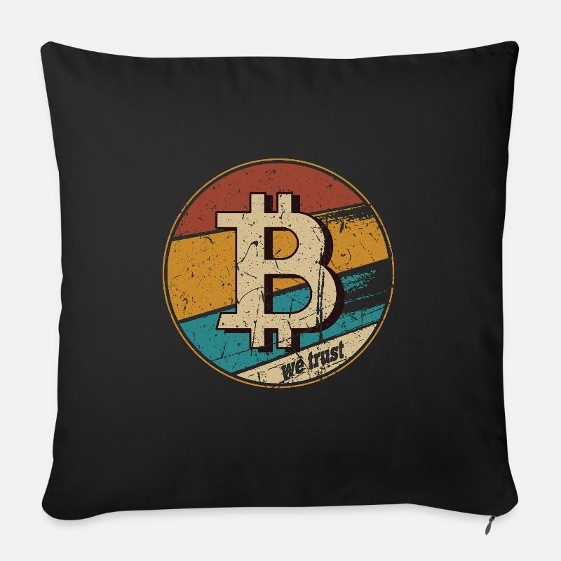 BTC Bitcoin Comeback Cryptocurrency Blockchain - Sofakissenbezug 45 x 45 cm - Schwarz