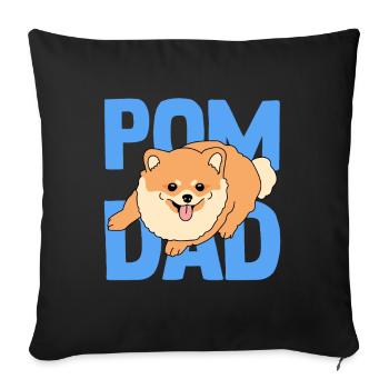 Zwergspitz Pomeranian Pom Dad Master Gift - Sofa pillowcase 17,3'' x 17,3'' (45 x 45 cm) - black - Front