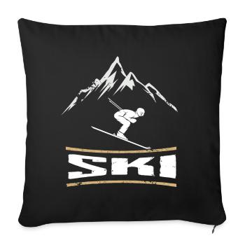 Ski Winter Sports Mountains Skiing - Sofa pillowcase 17,3'' x 17,3'' (45 x 45 cm) - black - Front
