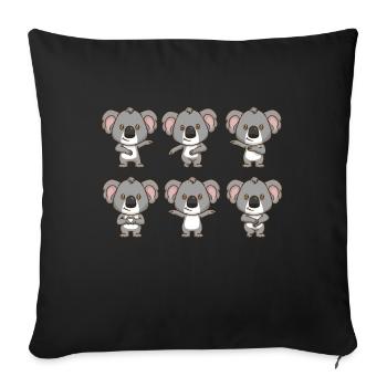 Koala Gift Women Australie Eucalyptus Koala - Housse de coussin décorative 45 x 45 cm - noir - Devant