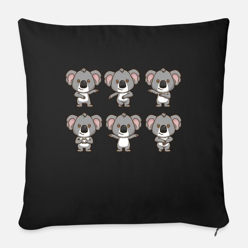 Koala Geschenk Frauen Australien Eukalyptus Koala - Sofakissenbezug 45 x 45 cm - Schwarz