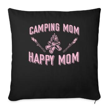 Camping Mom Happy Mom Motorhome - Housse de coussin décorative 45 x 45 cm - noir - Devant