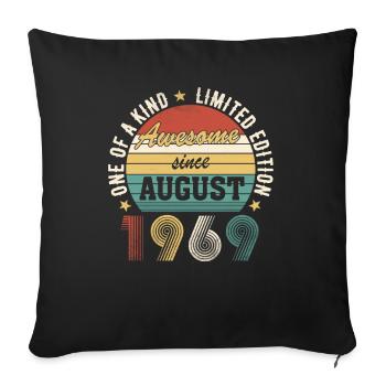 Awesome since Août 1969 Anniversaire - Housse de coussin décorative 45 x 45 cm - noir - Devant