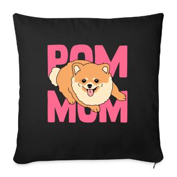 Zwergspitz Pomeranian Pom Mom Dog Gift - Sofa pillowcase 17,3'' x 17,3'' (45 x 45 cm) - black - Front