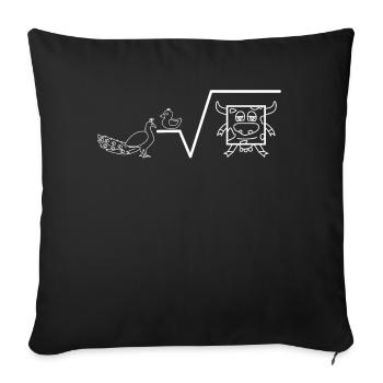 Peacock times duck root cow square math - Sofa pillowcase 17,3'' x 17,3'' (45 x 45 cm) - black - Front