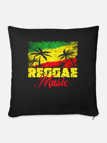 Reggae Musik - Sofakissenbezug 45 x 45 cm - Schwarz