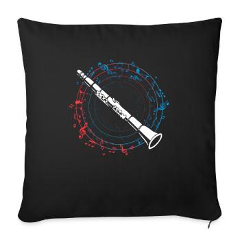 Clarinet Musical Note ClarinetIst Musician - Sofa pillowcase 17,3'' x 17,3'' (45 x 45 cm) - black - Front