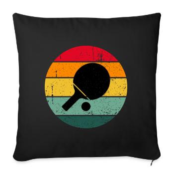 Vintage rétro ping-pong cadeau - Housse de coussin décorative 45 x 45 cm - noir - Devant