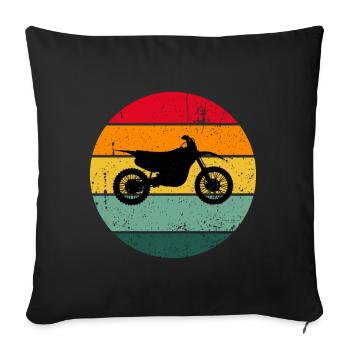 Vintage Retro Motorcycle Biker Motorcycles Racing - Sofa pillowcase 17,3'' x 17,3'' (45 x 45 cm) - black - Front
