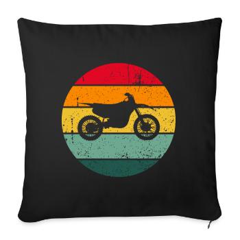 Vintage Retro Motorcycle Biker Motorcycles Racing - Sofa pillowcase 17,3'' x 17,3'' (45 x 45 cm) - black - Front