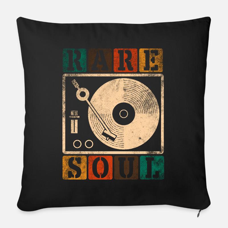 Musique Soul - Housse de coussin décorative 45 x 45 cm - noir