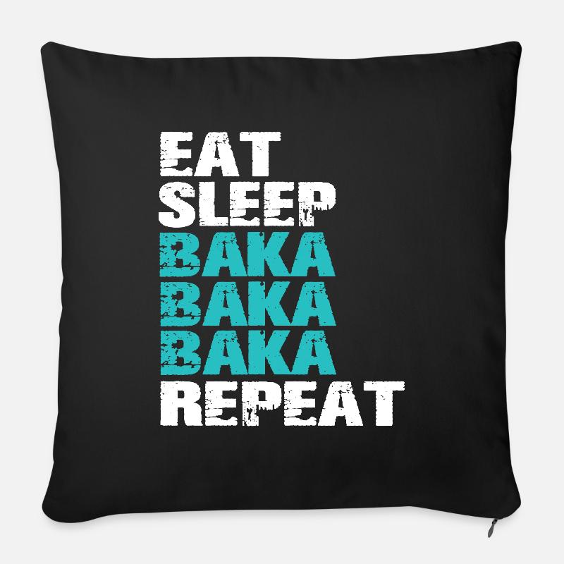 Baka Baka Anime Merch - Sofakissenbezug 45 x 45 cm - Schwarz