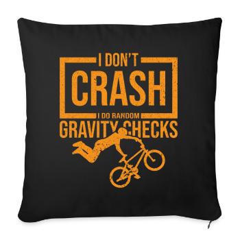 I Don't Crash I Do Random Gravity Checks Motocross - Sofa pillowcase 17,3'' x 17,3'' (45 x 45 cm) - black - Front