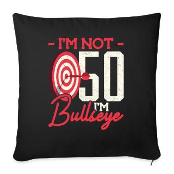 50e anniversaire joueur de fléchettes 50 ans fléchettes - Housse de coussin décorative 45 x 45 cm - noir - Devant