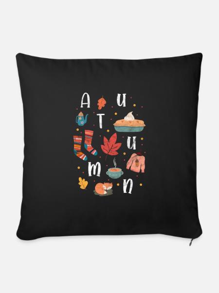 Herbst - Sofakissenbezug 45 x 45 cm - Schwarz