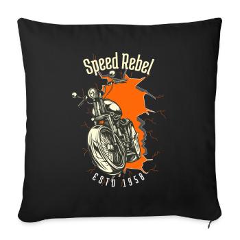 Speed Rebel ESTD 1958 - Biker und Chapter Design - Sofakissenbezug 45 x 45 cm - Schwarz - Vorne