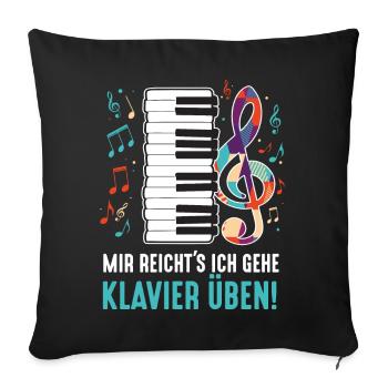 J’en ai assez Je Vais Piano Pratiquer Claviériste - Housse de coussin décorative 45 x 45 cm - noir - Devant