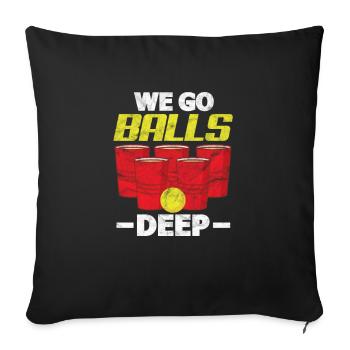 Beerpong - Housse de coussin décorative 45 x 45 cm - noir - Devant
