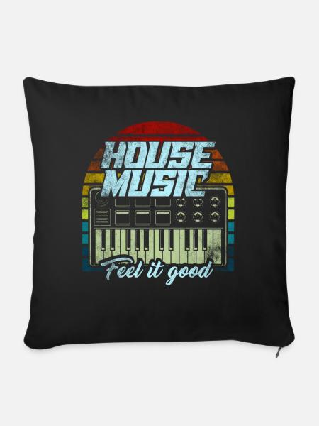 House Musik - Sofakissenbezug 45 x 45 cm - Schwarz