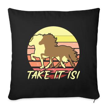 Isi Icelandic Horse Icelandic Iceland Horses - Sofa pillowcase 17,3'' x 17,3'' (45 x 45 cm) - black - Front